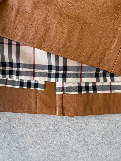 Burberry Tanned Leather Skirt