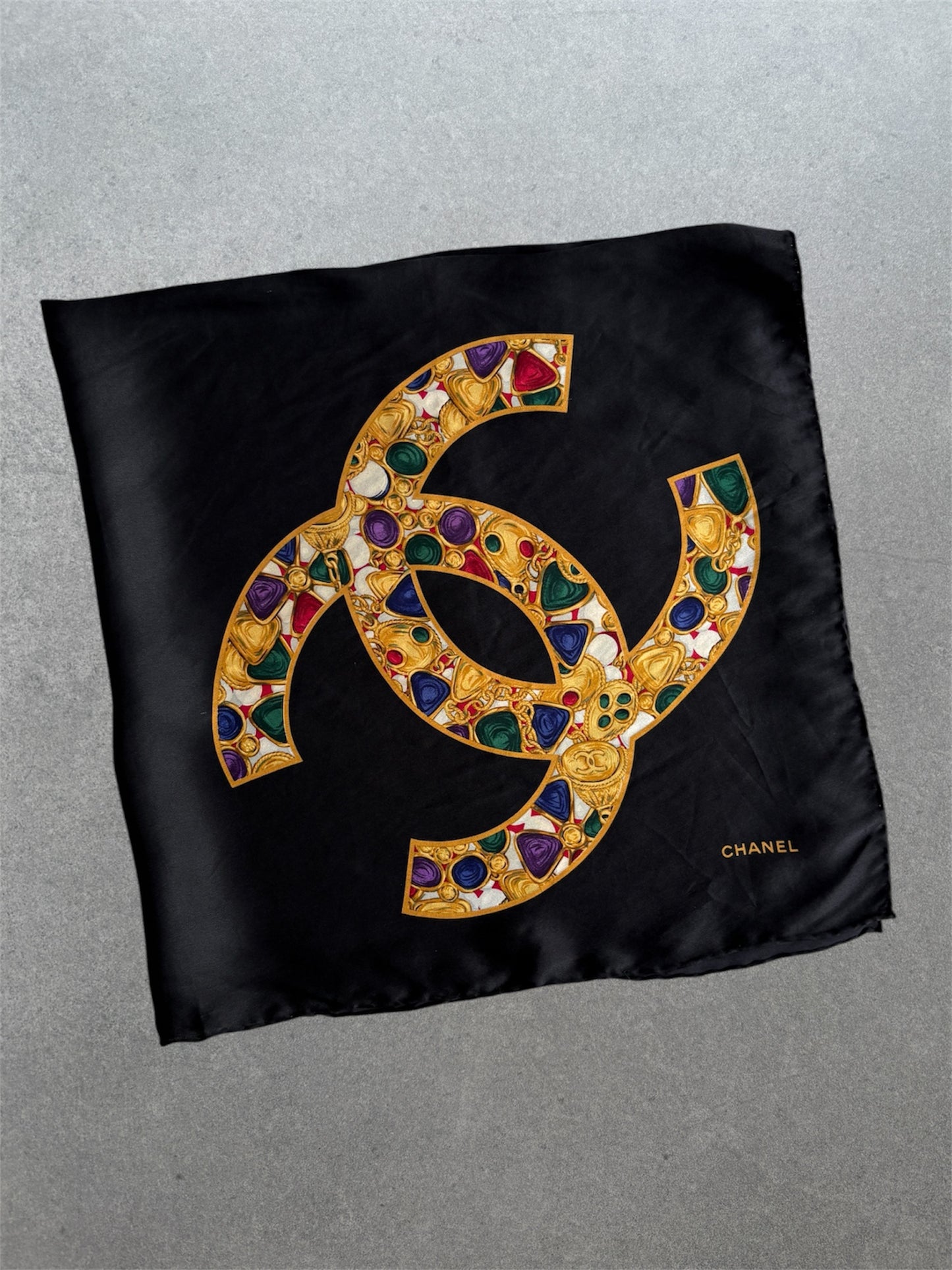 Chanel Silk Scarf with CC Logo