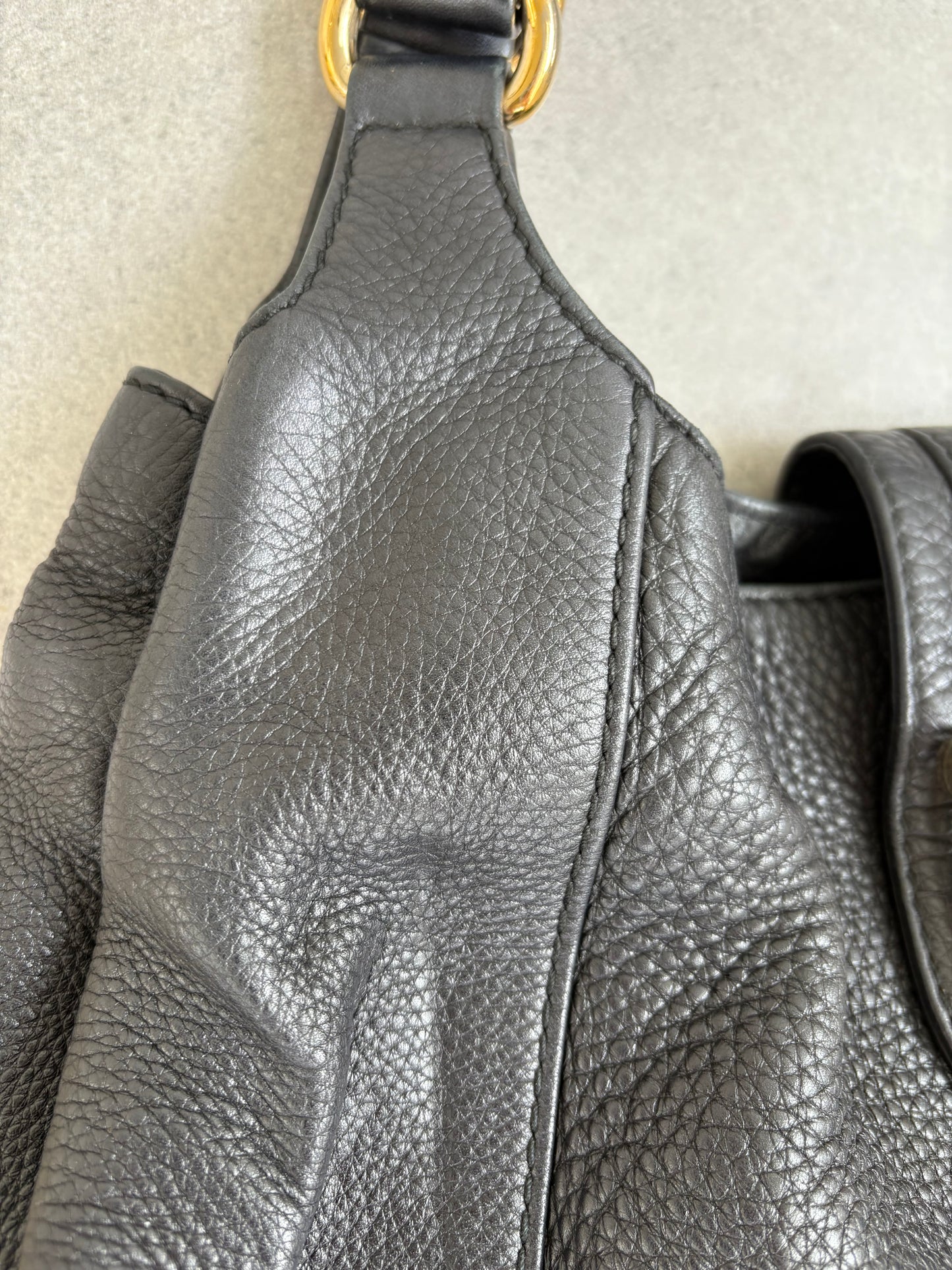 Gucci Hobo Horsebit Leather Bag Large