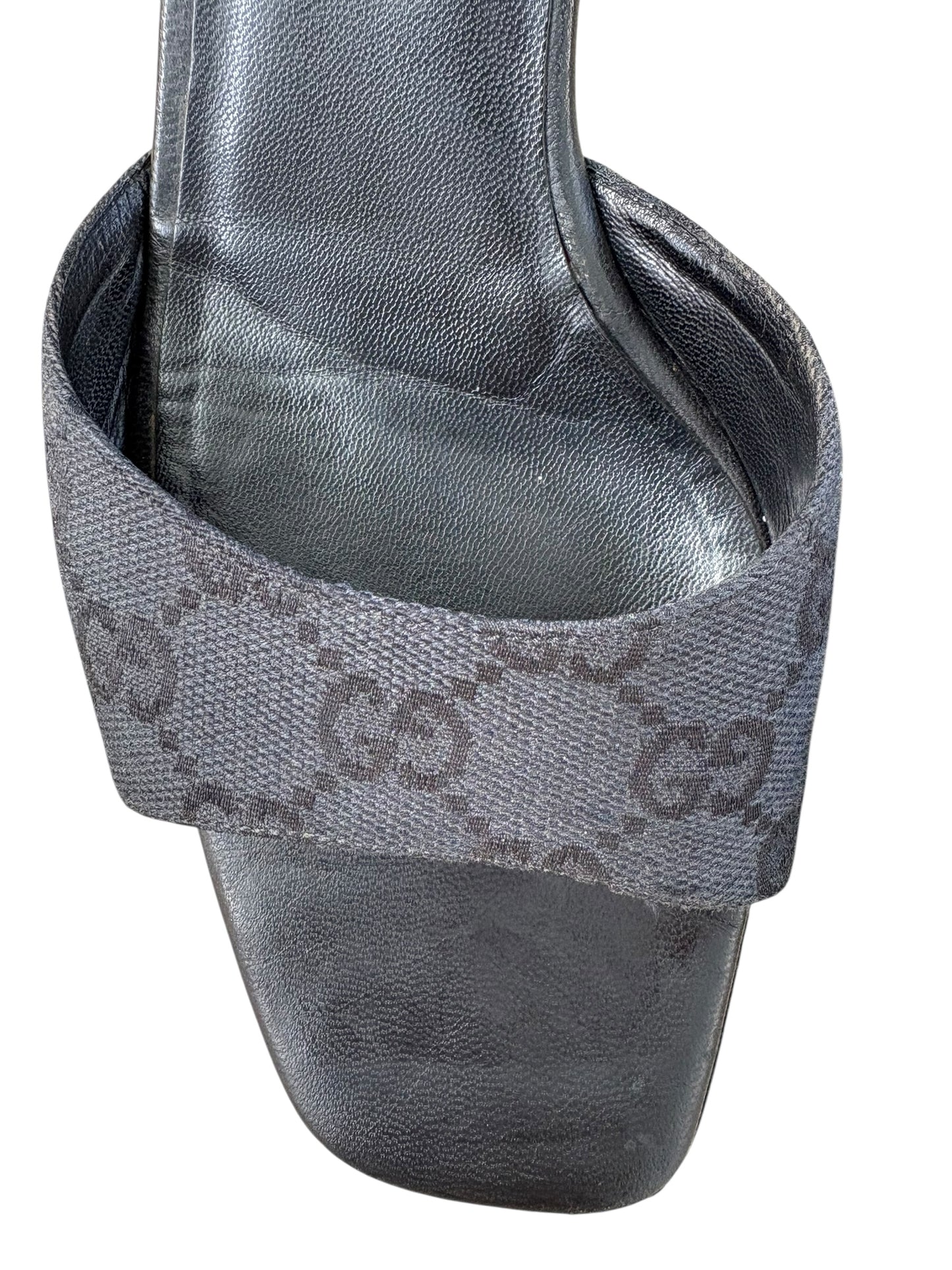 Gucci Mules Black Monogram Size 37.5
