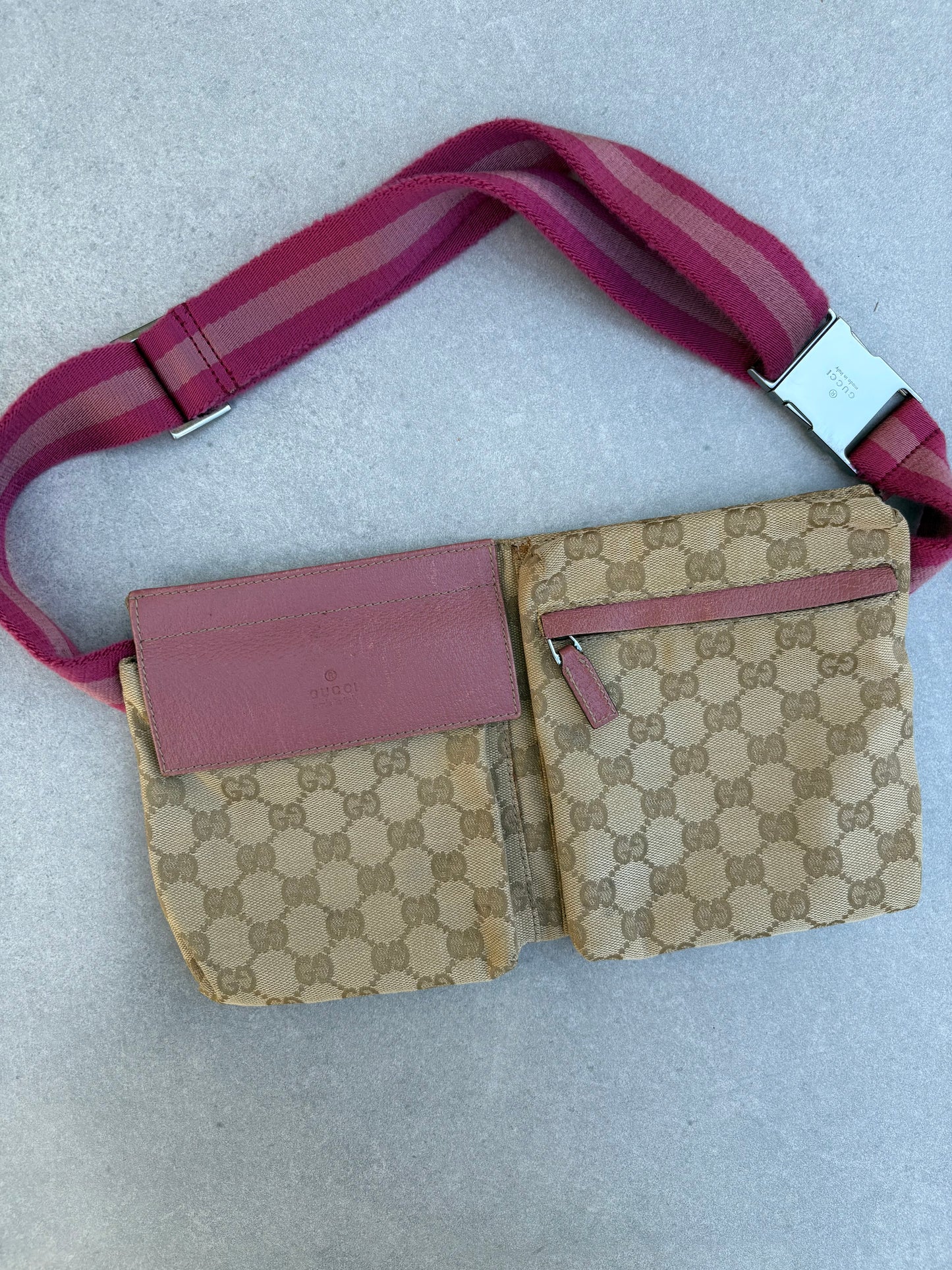 Gucci Belt Bag Pink and Beige