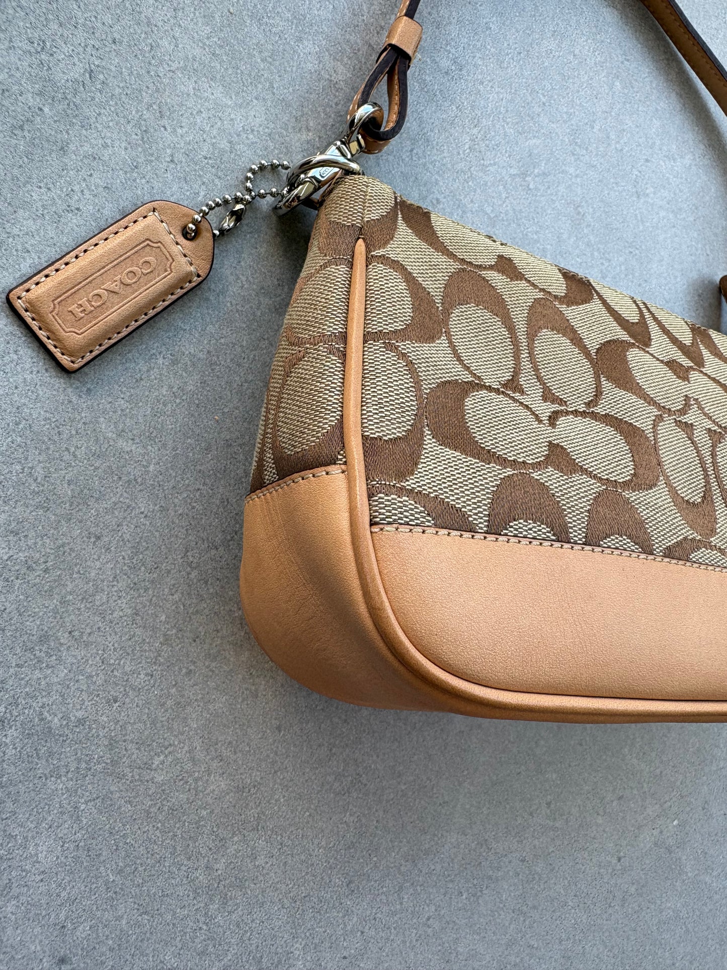 Coach Signature Demi Tan Shoulder Bag