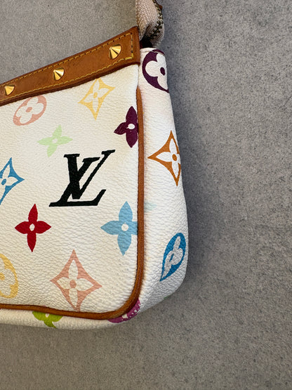Louis Vuitton x Takashi Murakami White Multicolour Pochette Accessoires 2000s