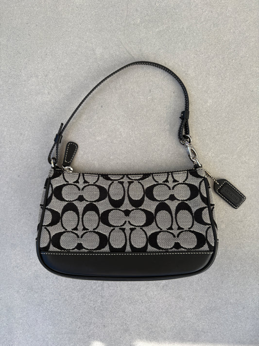 Coach Demi Black and Grey Shoulder Bag