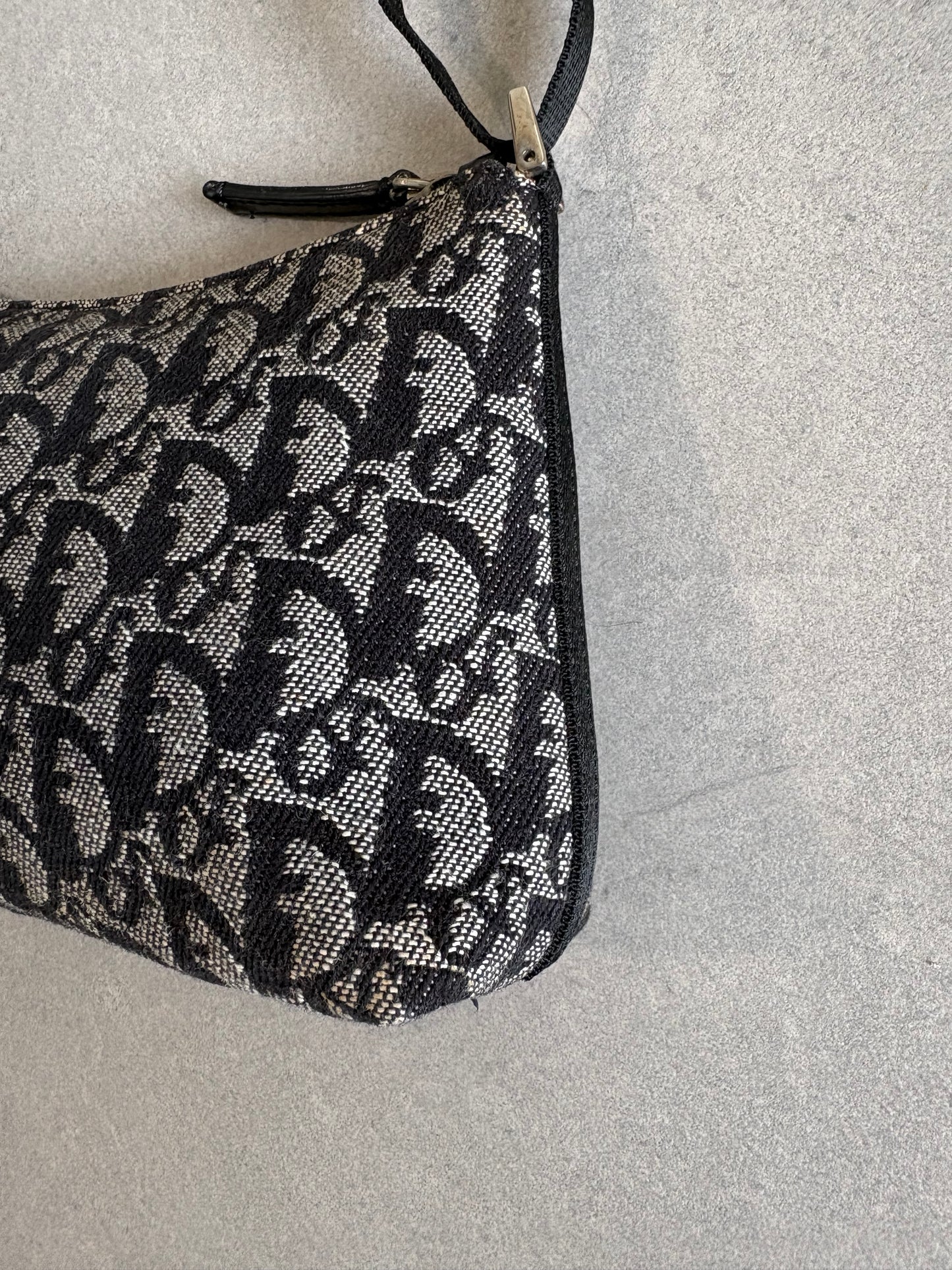 Christian Dior 2000s Black Trotter Monogram Shoulder Bag