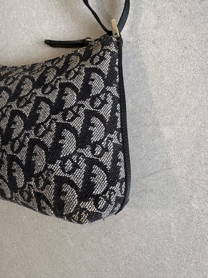 Christian Dior 2000s Black Trotter Monogram Shoulder Bag