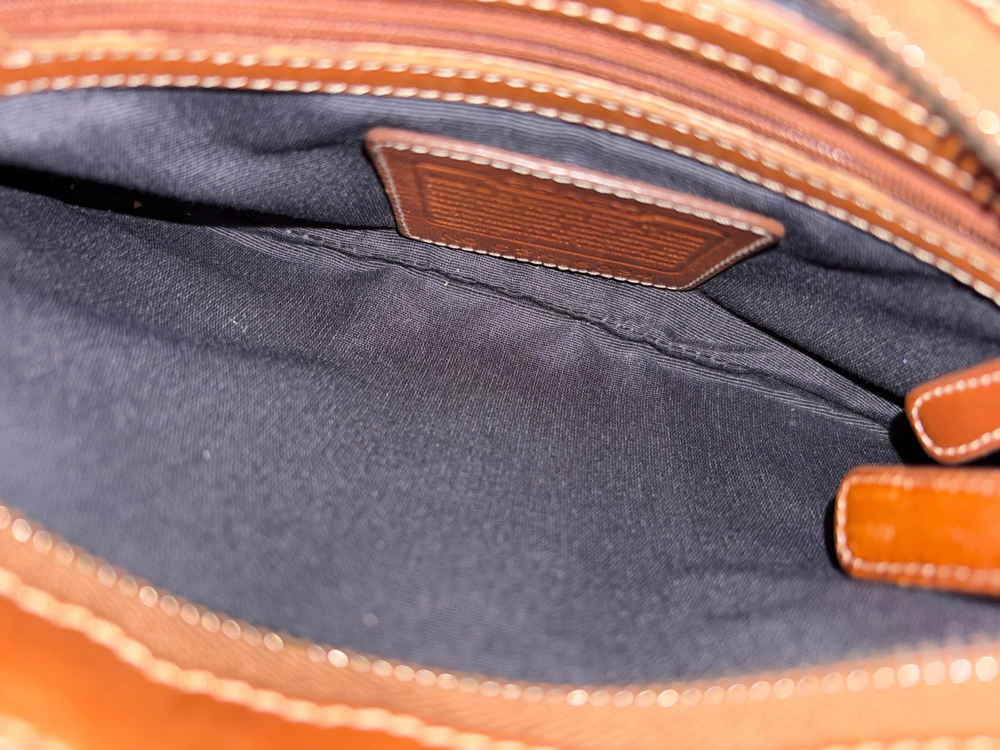 Coach Blue Monogram Shoulder Bag