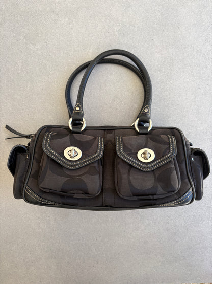 Coach Black Boston Monogram Bag