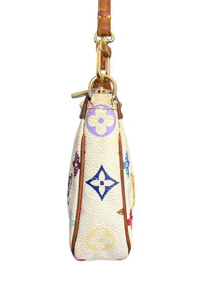 Louis Vuitton x Takashi Murakami White Multicolour Pochette Accessoires 2000s