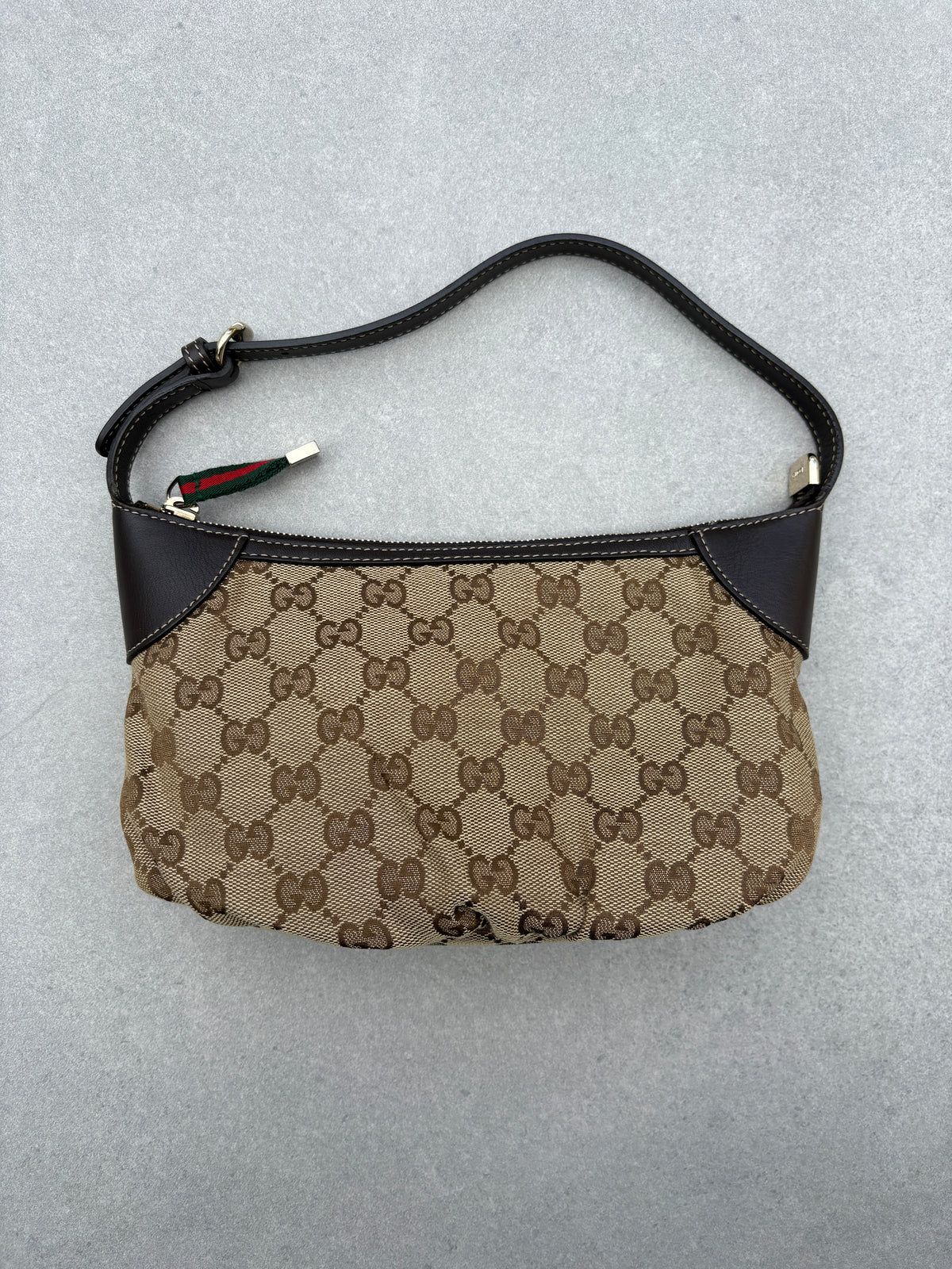 Gucci GG Canvas Pochette with Black Trim