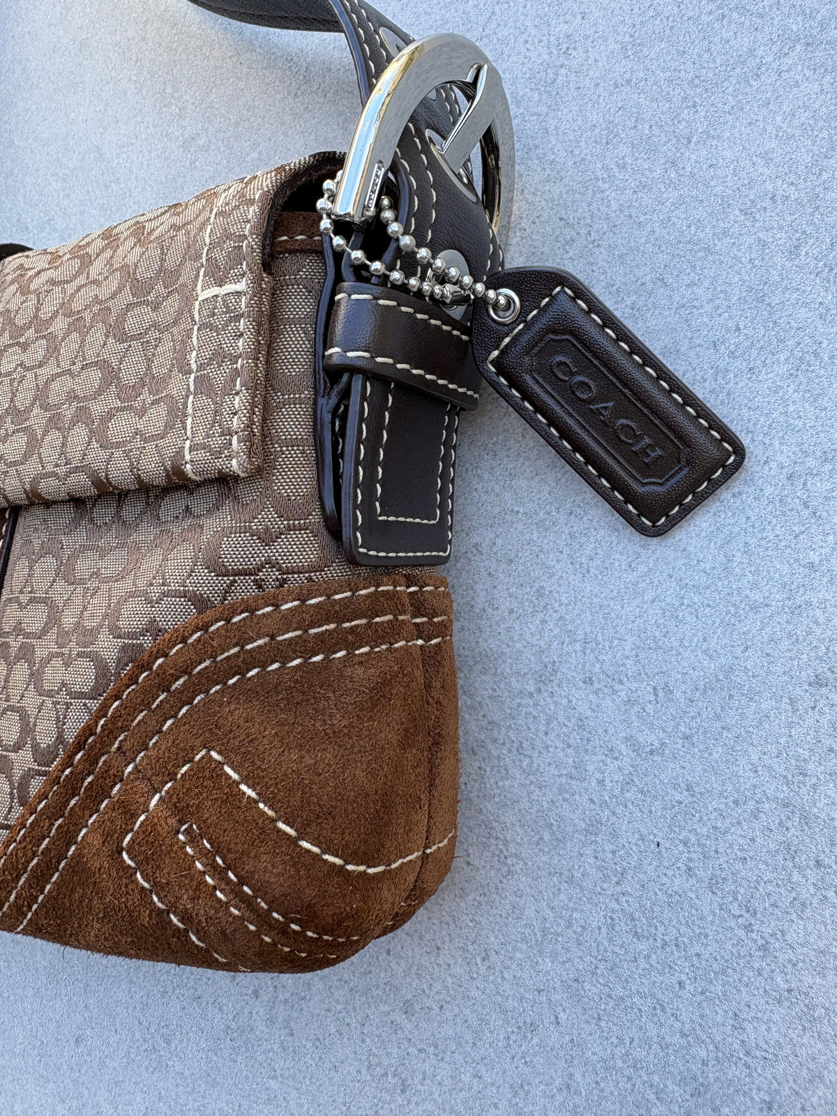 Coach Soho Brown Signature Monogram Shoulder Bag