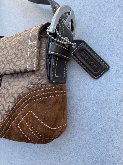 Coach Soho Brown Signature Monogram Shoulder Bag