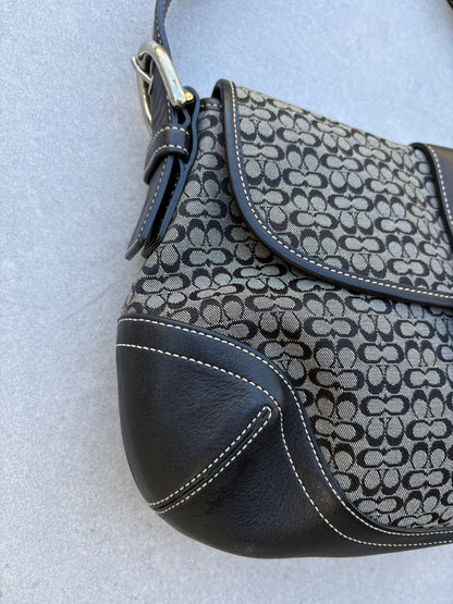 Coach Soho Black Monogram Shoulder Bag