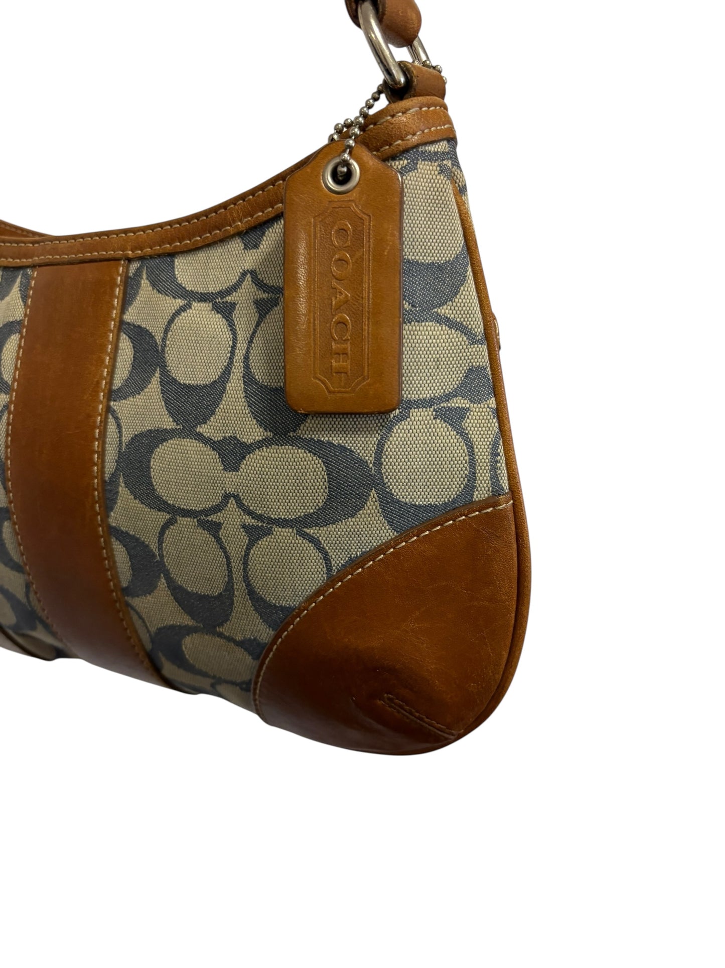 Coach Blue Monogram Shoulder Bag