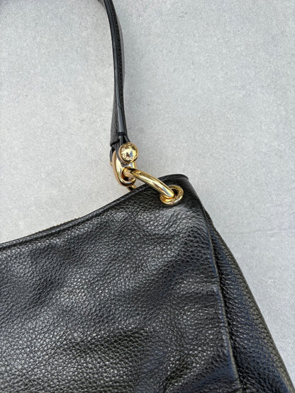Coach Shoulder Bag Black Leather