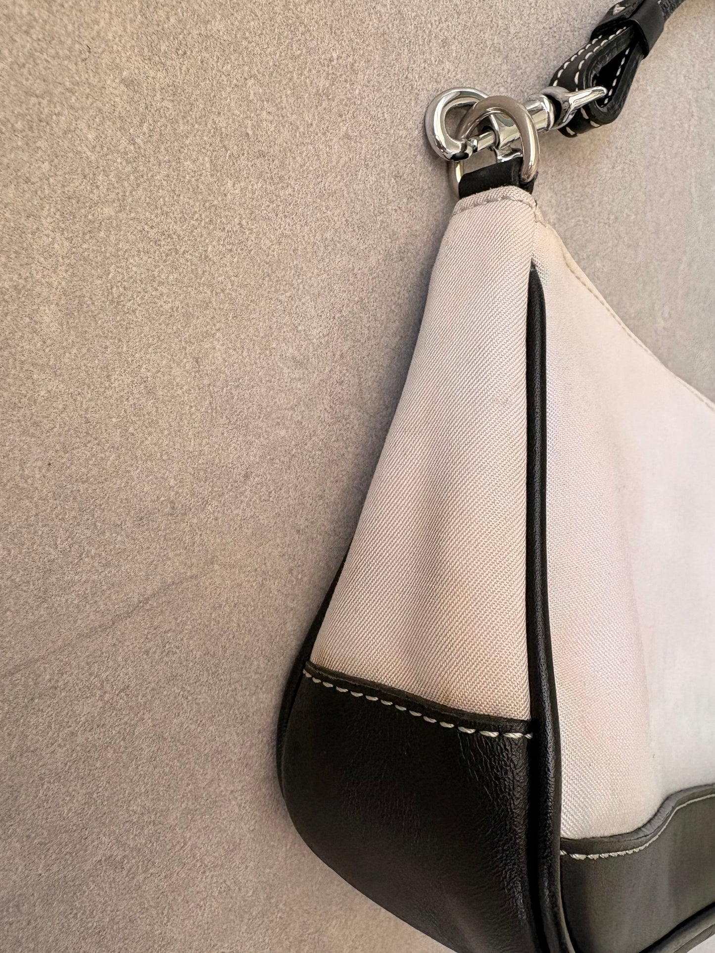 Coach White and Black Demi Shoulder Bag