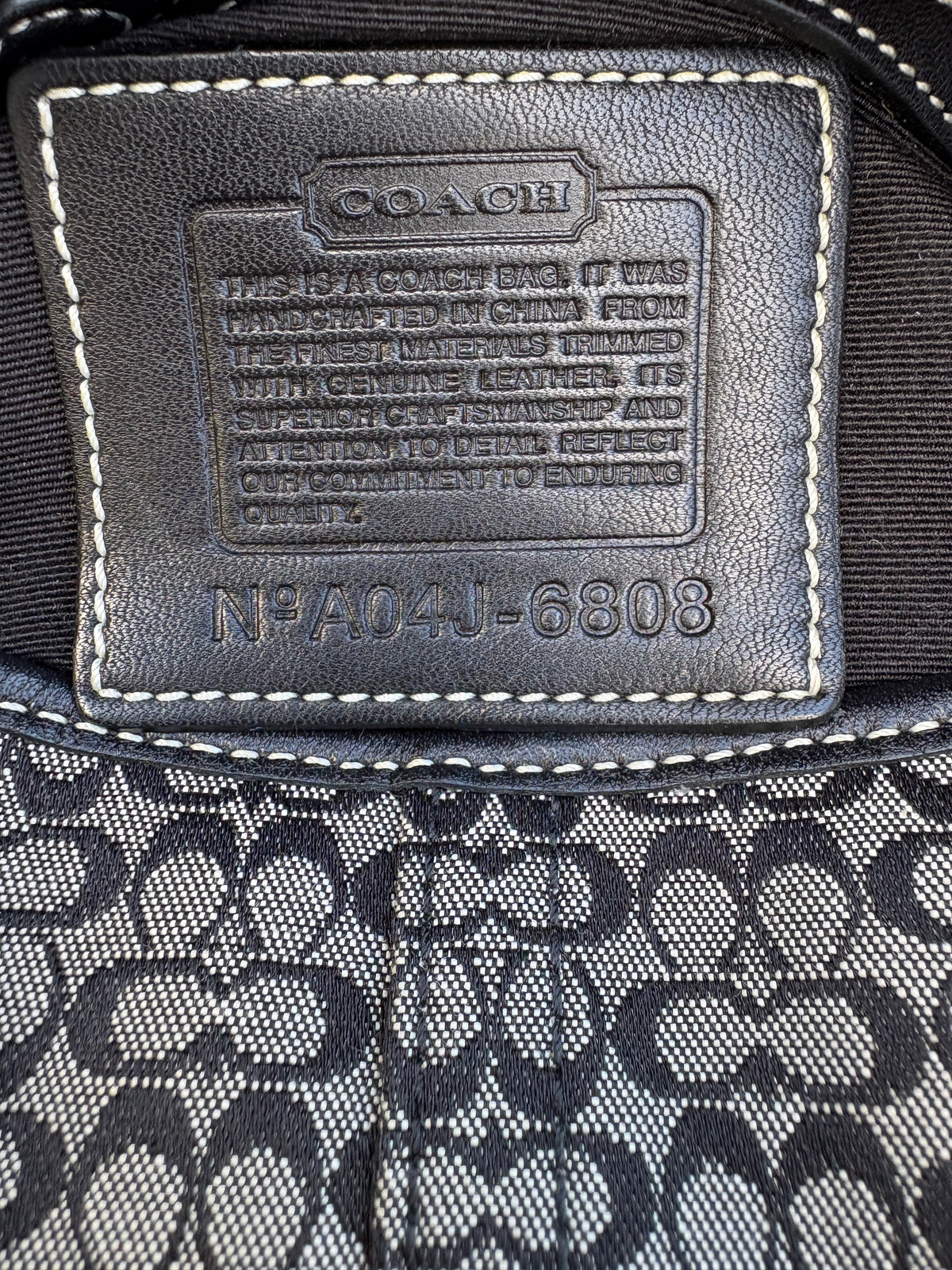 Coach Soho Black Monogram Shoulder Bag