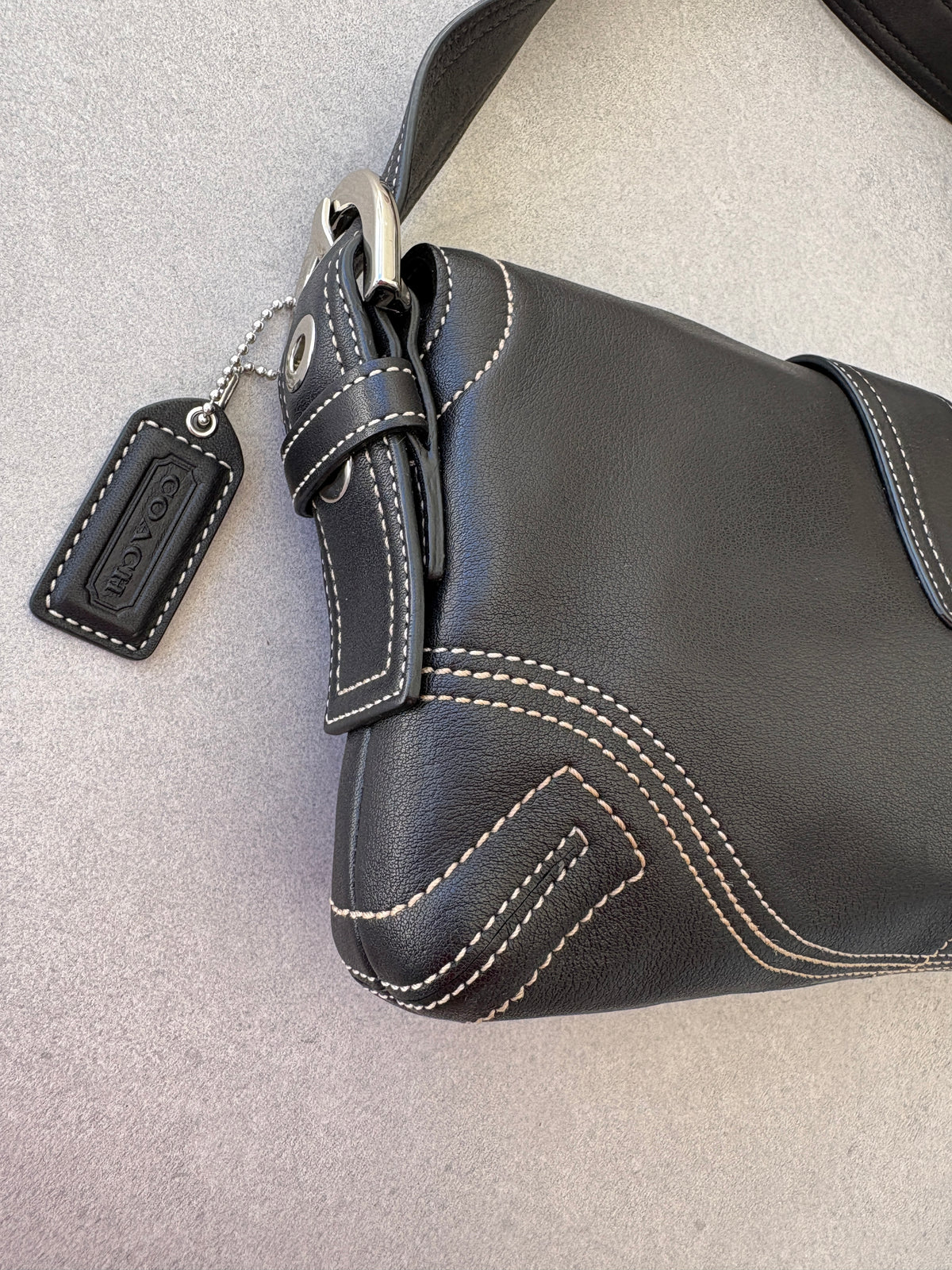 Coach Soho Black Leather Shoulder Bag