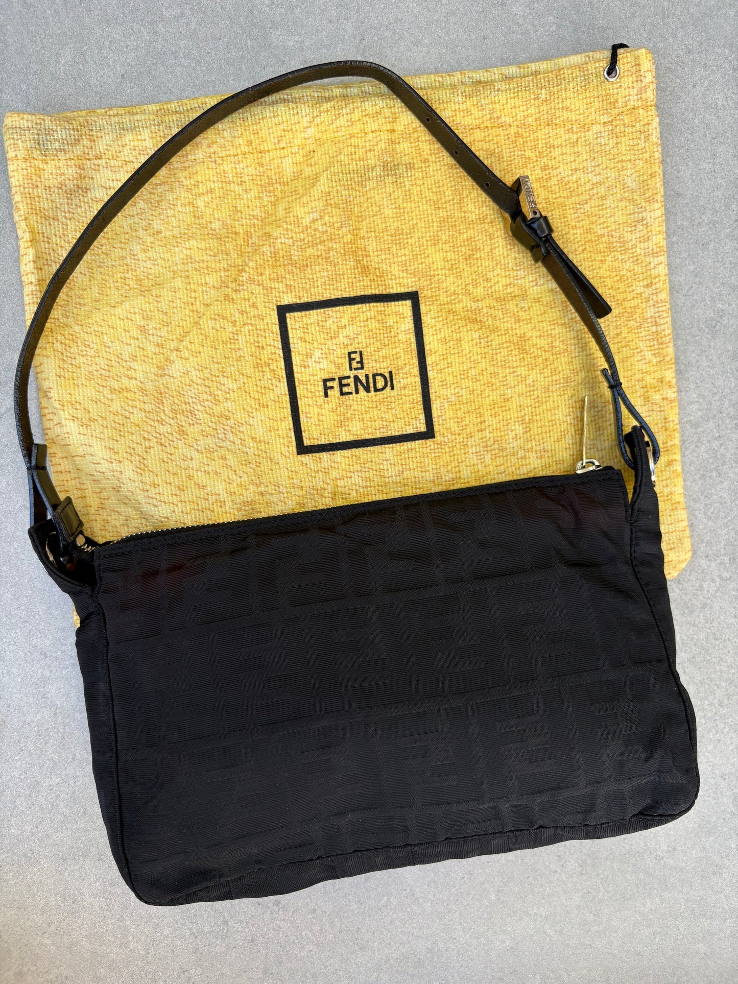 Fendi Zucca Shoulder Bag Black