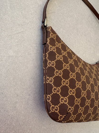 Gucci Brown GG Canvas and Leather Shoulder Bag