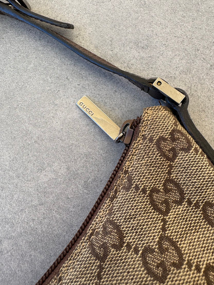 Gucci Brown GG Canvas and Leather Shoulder Bag