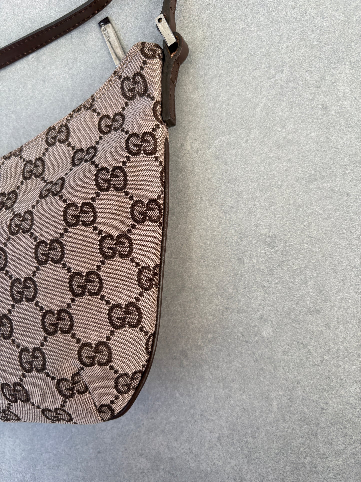 Gucci Brown GG Canvas and Leather Shoulder Bag