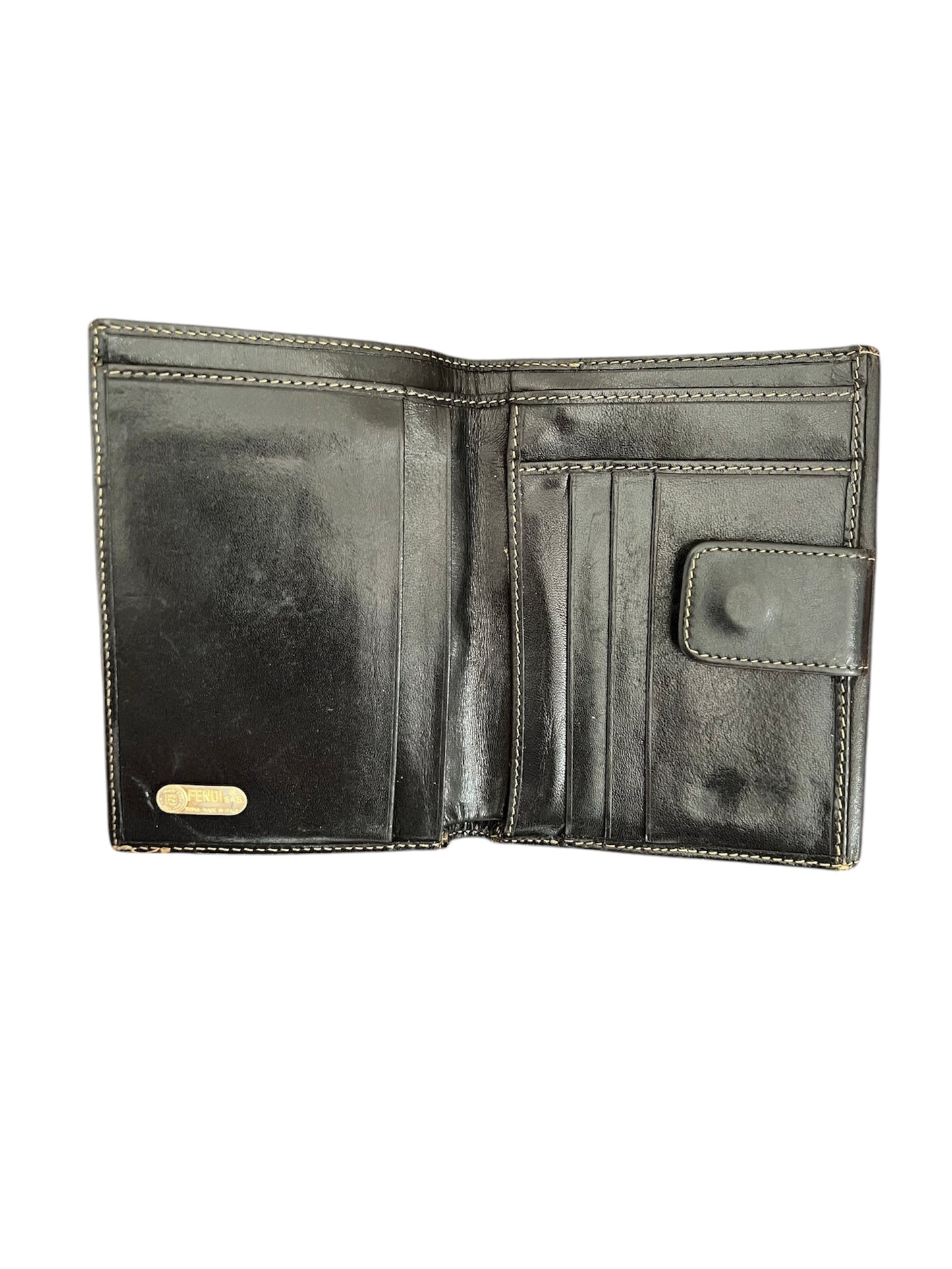 Fendi Black/Tobacco Zucca Canvas and Leather Wallet