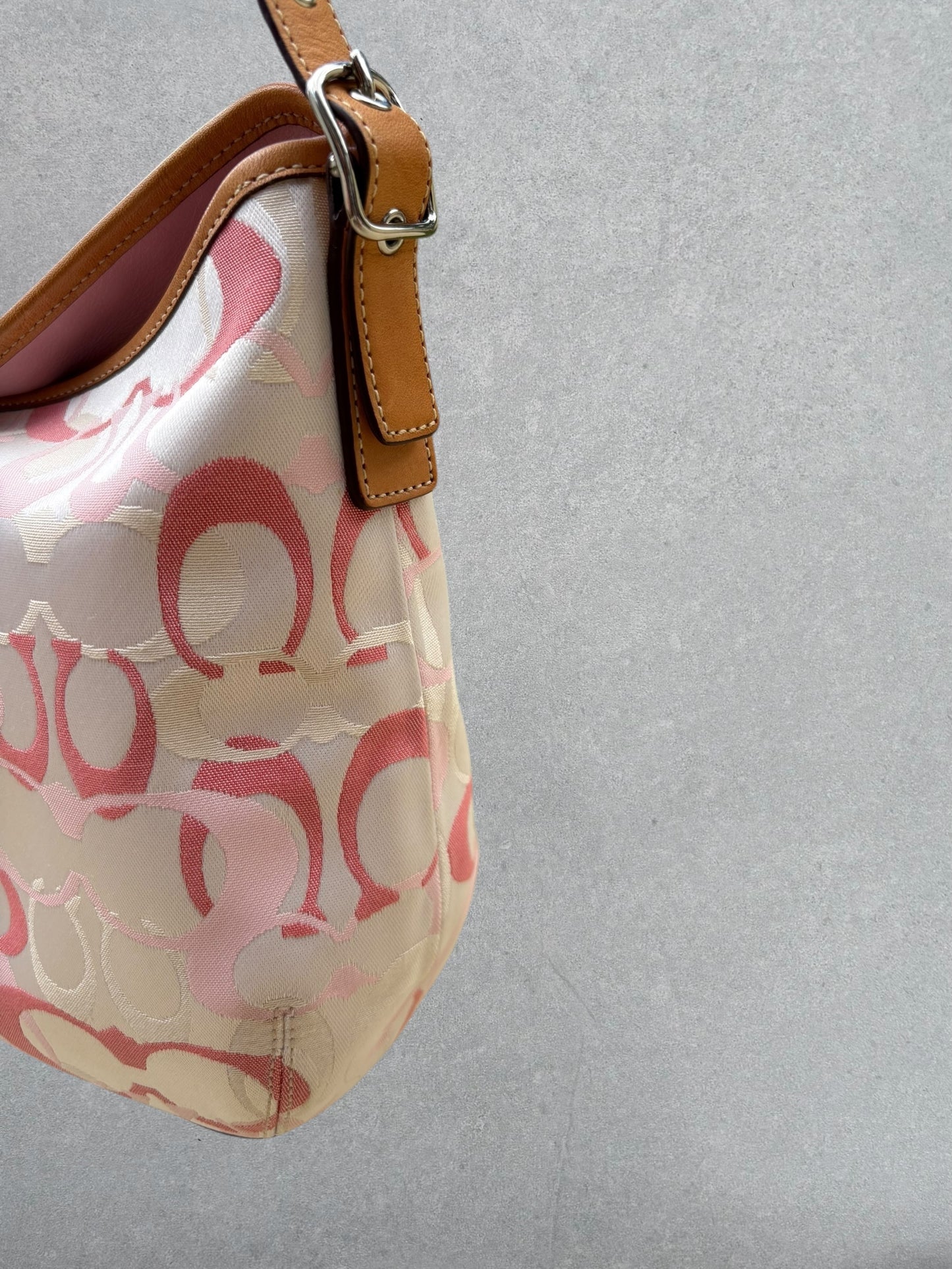 Coach Optic Pink Hampton Shoulder Bag with Clasp