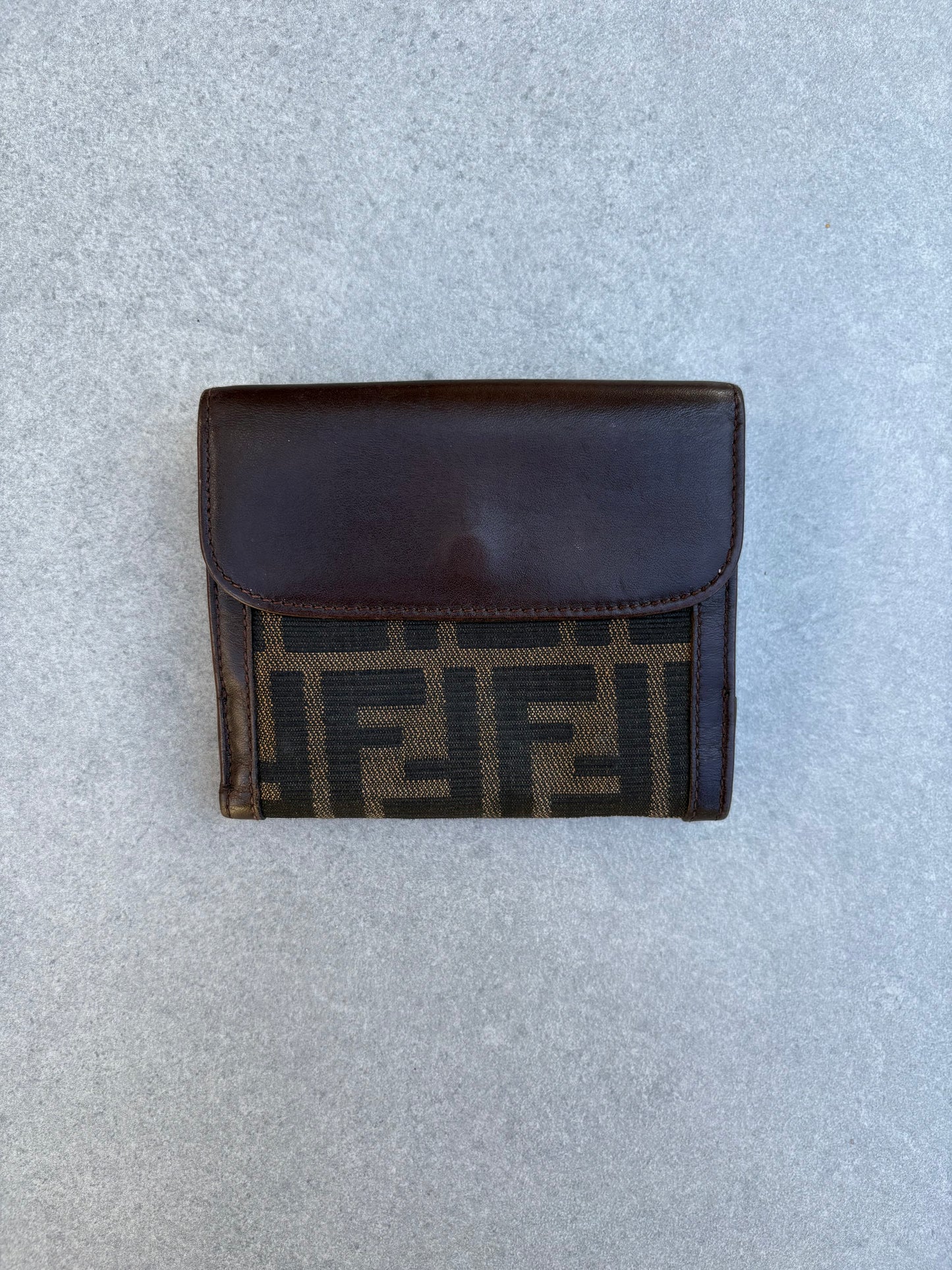 Fendi Brown Zucca Canvas and Leather Wallet