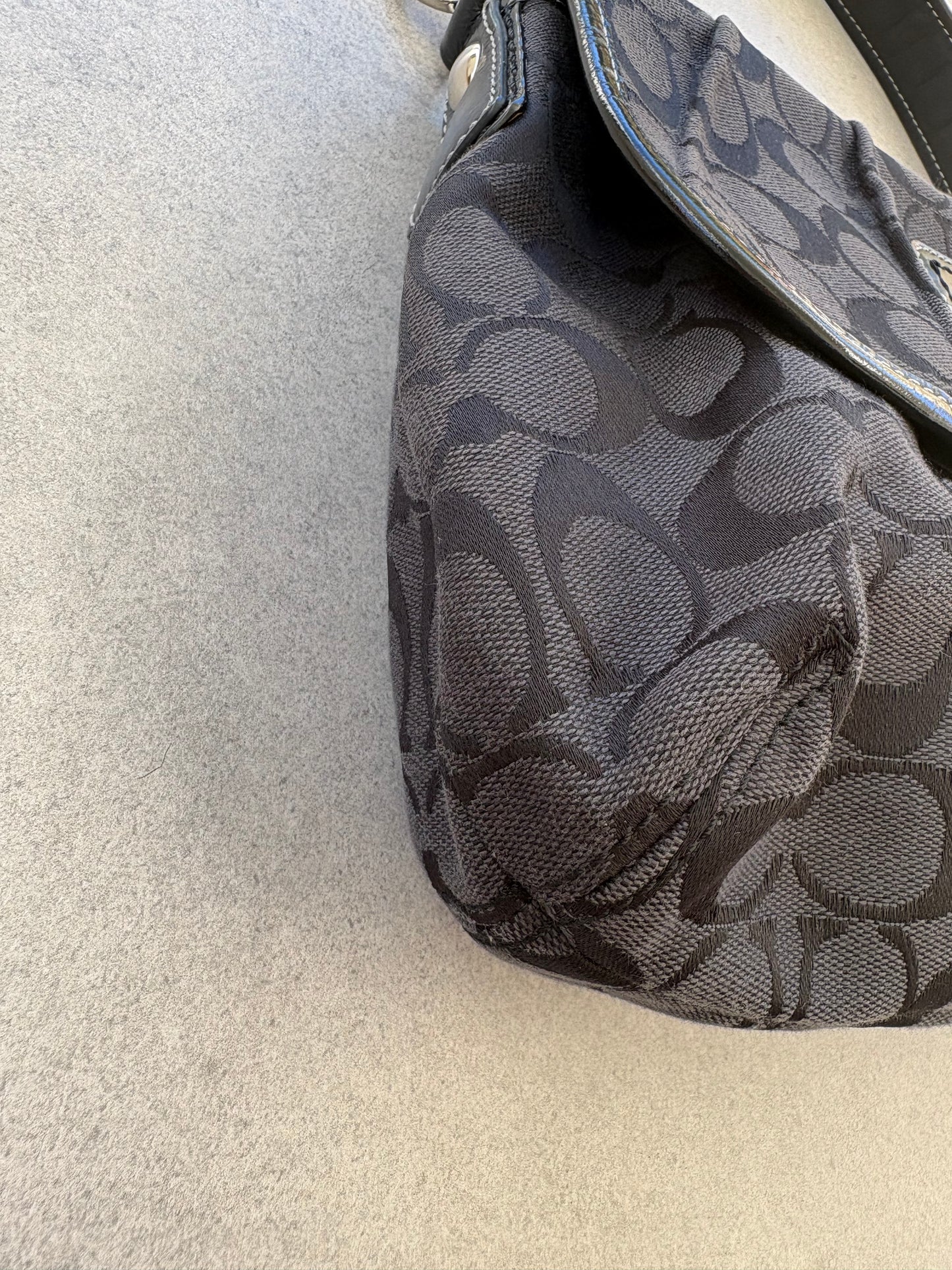Coach Soho Black Monogram Shoulder Bag