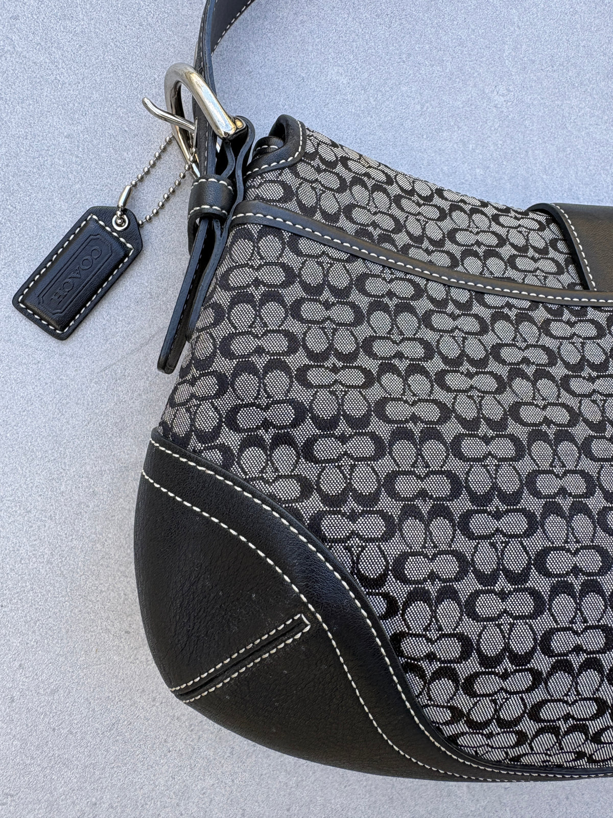 Coach Soho Black Monogram Shoulder Bag