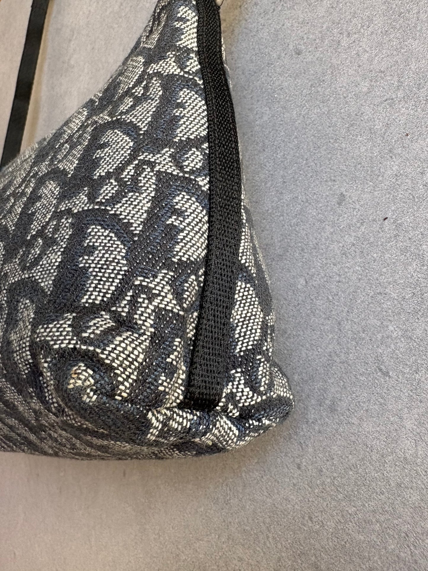 Christian Dior 2000s Blue Trotter Monogram Shoulder Bag