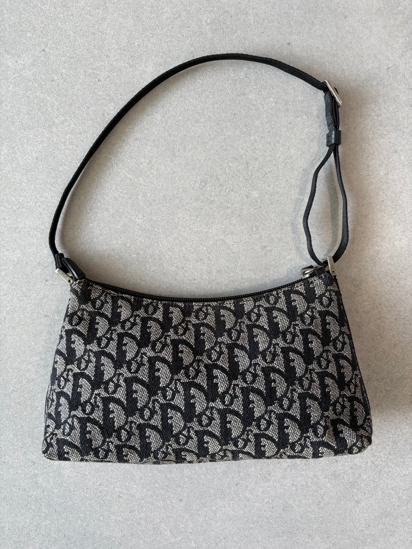 Christian Dior 2000s Black Trotter Monogram Shoulder Bag