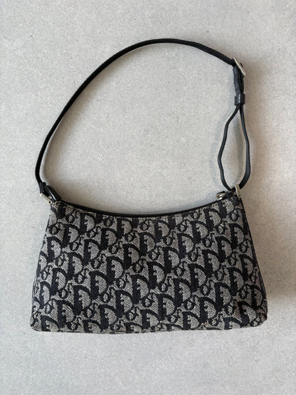 Christian Dior 2000s Black Trotter Monogram Shoulder Bag
