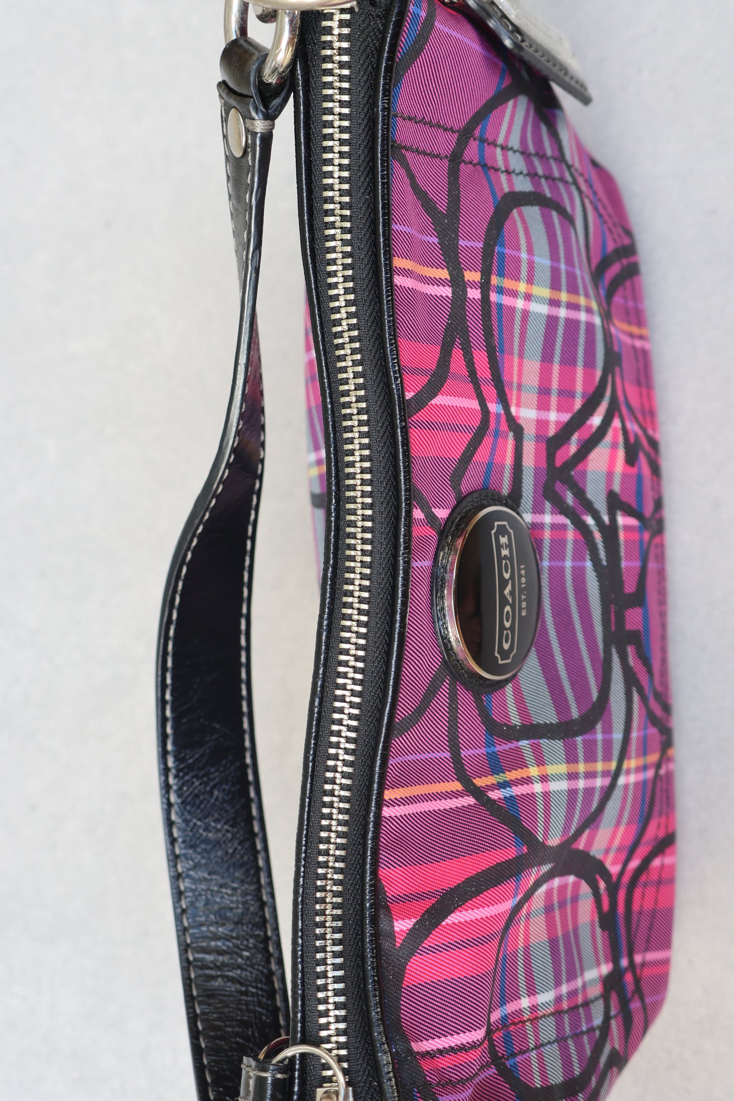 Coach Poppy Tartan Shoulder Bag