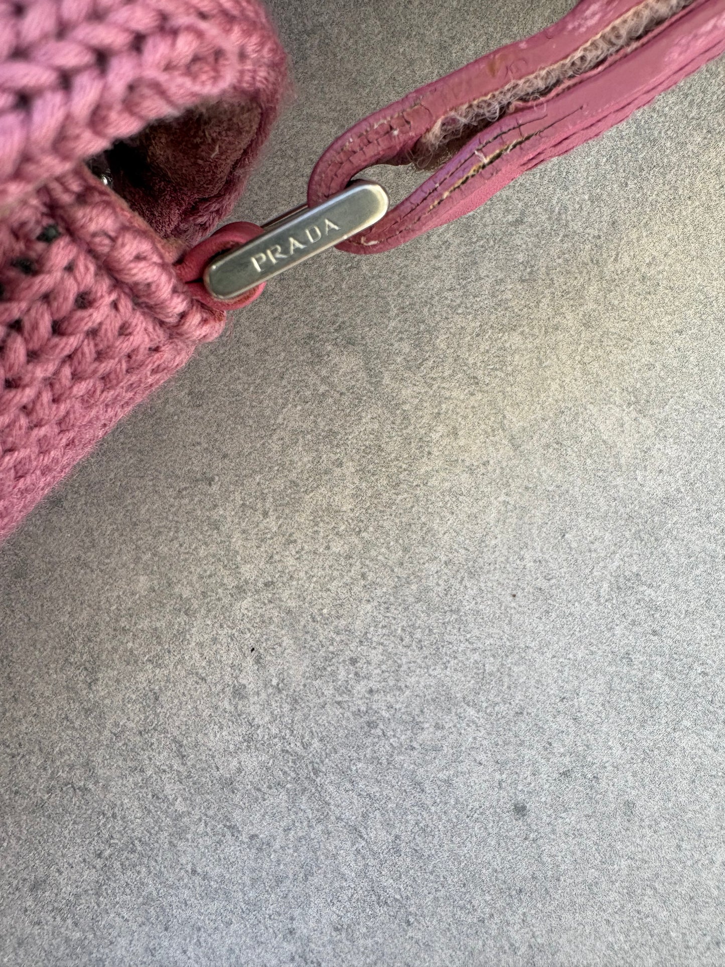 Prada Knit Shoulder Bag Pink