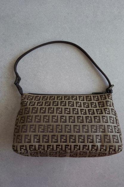Fendi Brown Zucchino Mamma Baguette Bag