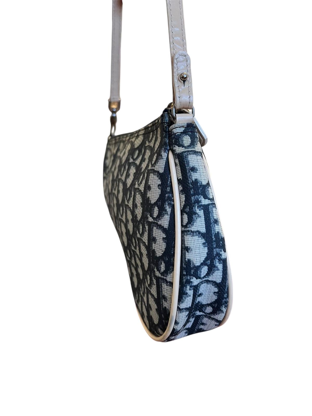 Christian Dior Blue Monogram Saddle Shoulder Bag
