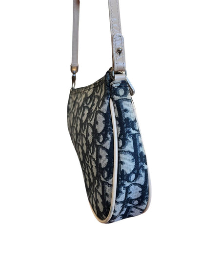 Christian Dior Blue Monogram Saddle Shoulder Bag