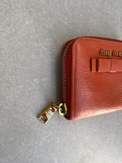 Miu Miu Orange Zipper Wallet
