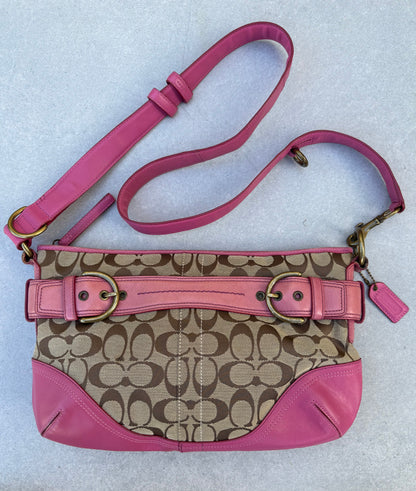 Coach Pink Signature Monogram Bag