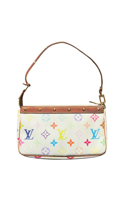Louis Vuitton x Takashi Murakami White Multicolour Pochette Accessoires 2000s