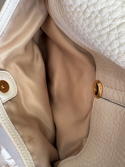 Coach Soho Legacy Cream and Brown Leather Shoulder Bag