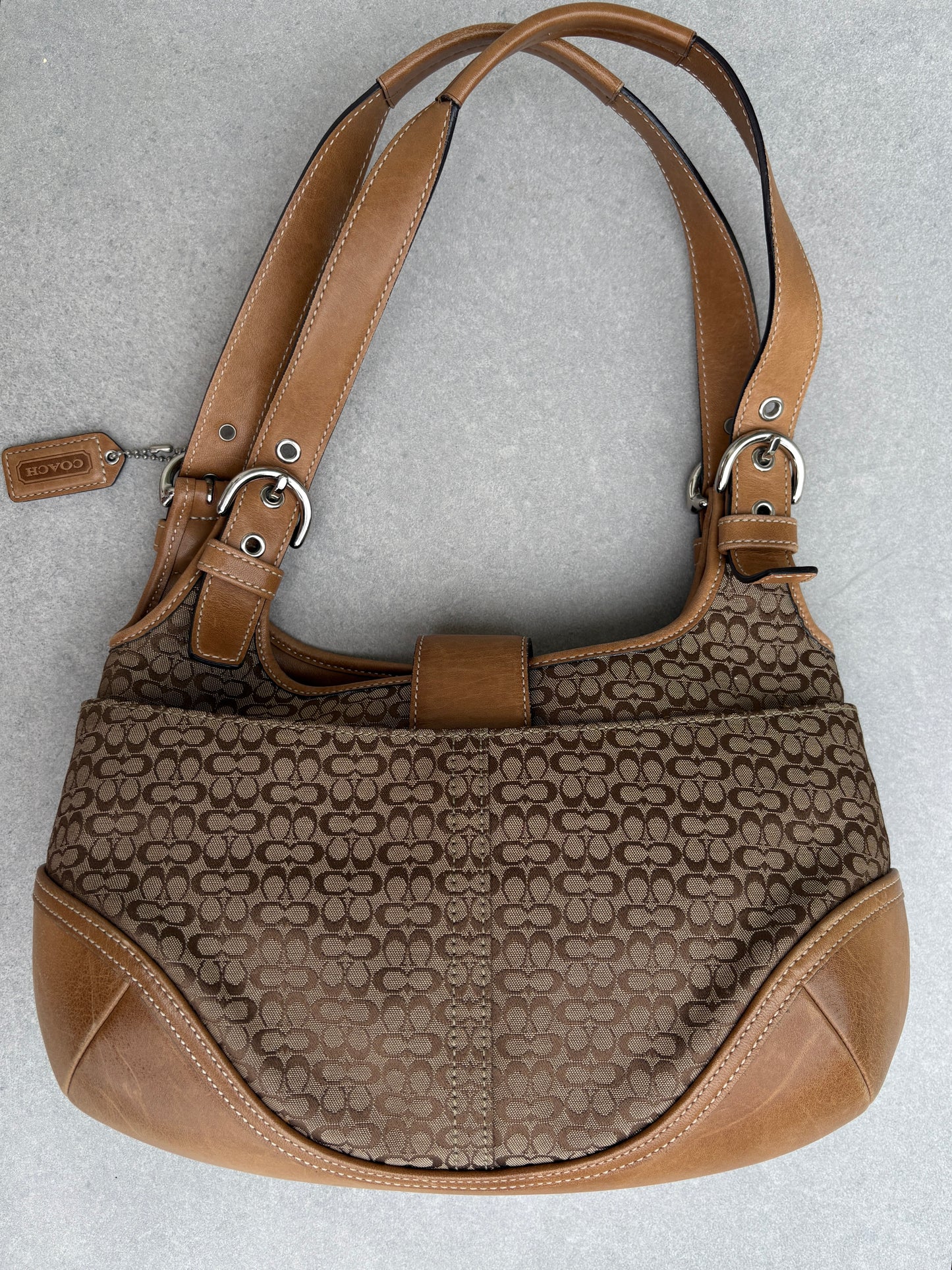 Coach Brown Monogram Signature Shoulder Bag