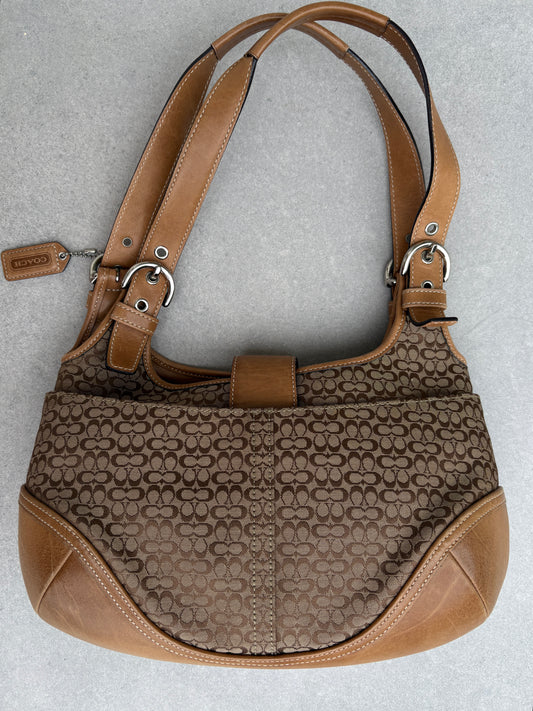 Coach Brown Monogram Signature Shoulder Bag