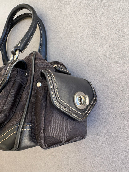 Coach Black Boston Monogram Bag