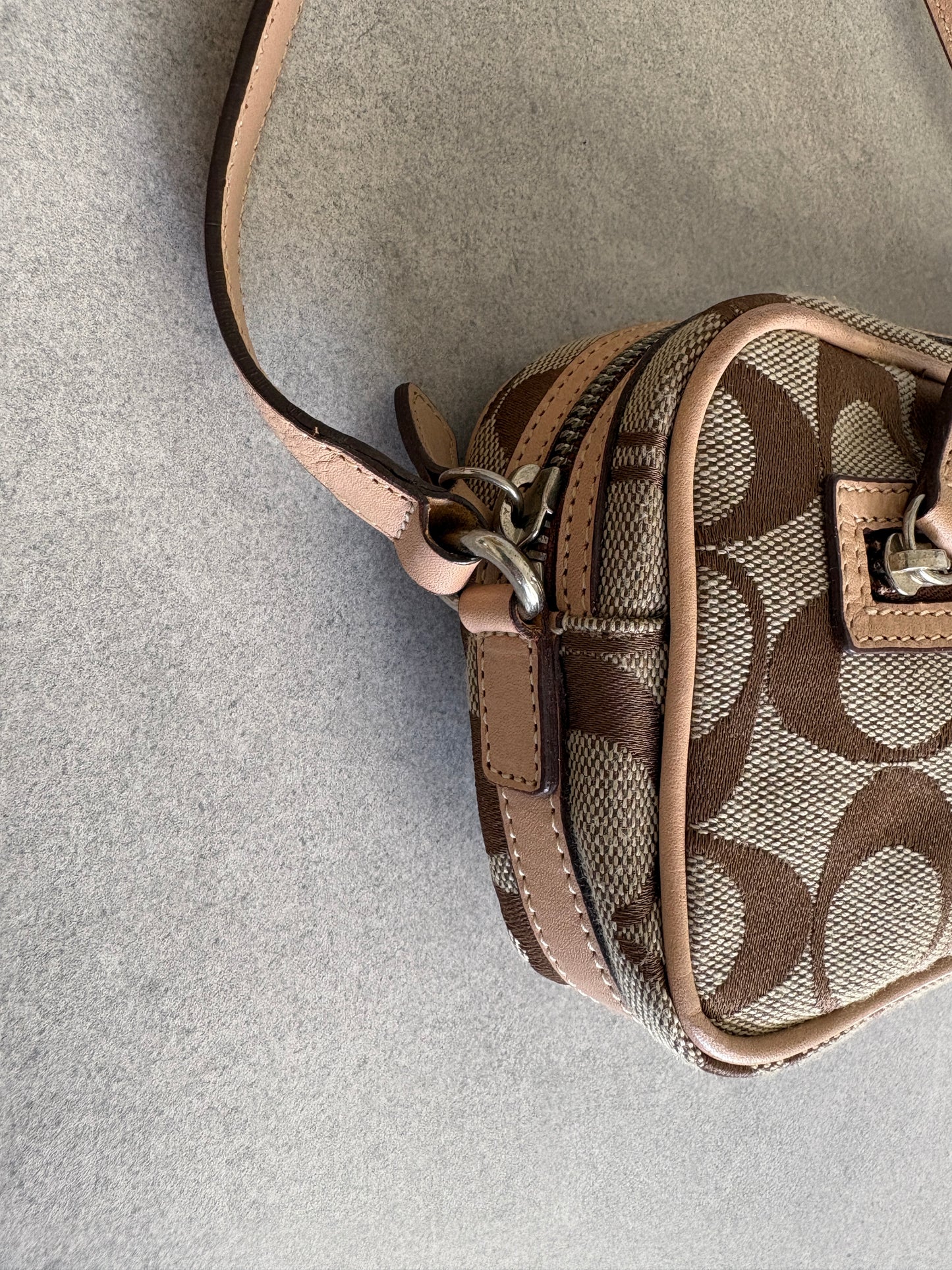 Coach Brown Canvas Signature Crossbody Bag