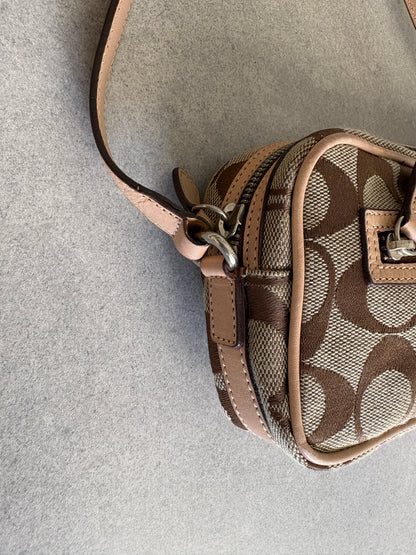 Coach Brown Canvas Signature Crossbody Bag