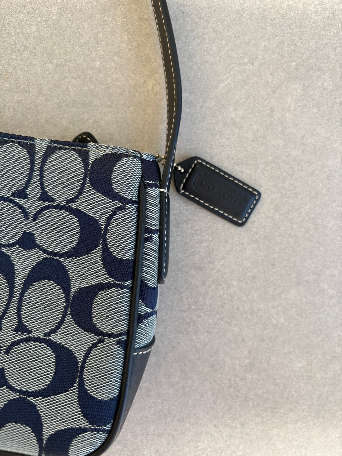 Coach Blue Monogram Shoulder Bag