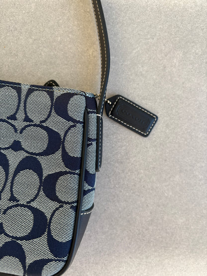 Coach Blue Monogram Shoulder Bag